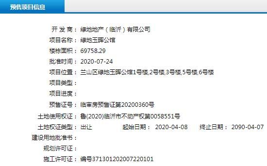 7月下旬臨沂共28項目獲預售證 共批準83棟樓