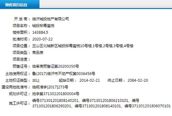 7月下旬臨沂共28項目獲預售證 共批準83棟樓