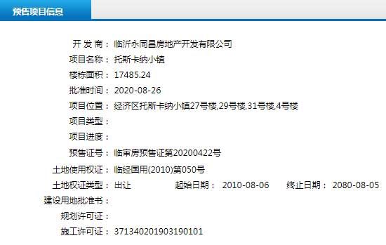 8月下旬臨沂共20項目獲預售證 共批準48棟樓