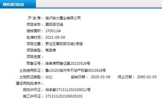 9月上旬臨沂共14項目獲預售證，共批準50棟樓